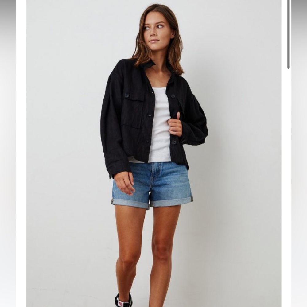 NWT - Velvet by Graham & Spencer - Braelyn Linen Cropped Jacket